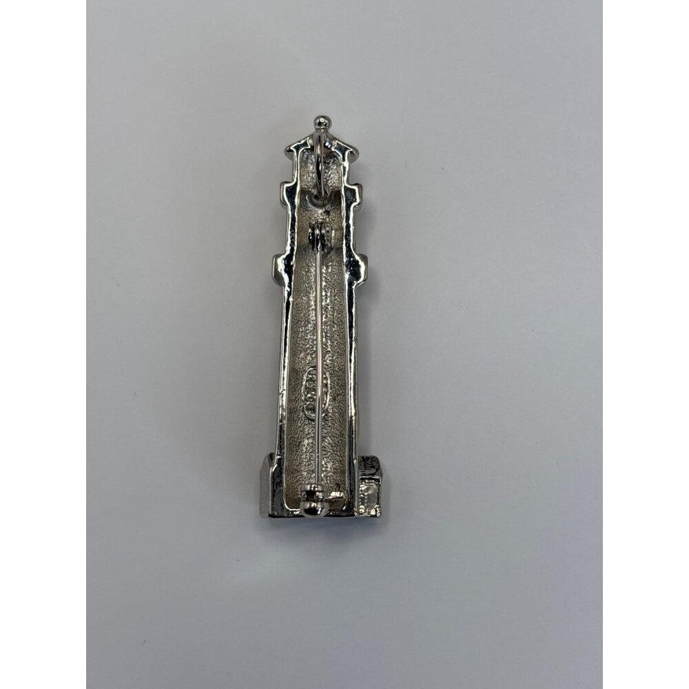 PS & Co 1999 Vintage Enamel Rhinestone Lighthouse Lapel Brooch Pin Signed - Picture 2 of 4
